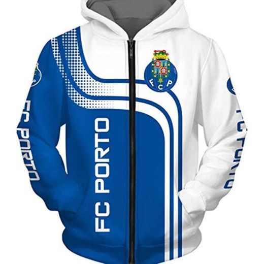 haopangshui Hombres Hoodies Chaqueta por Fc-Porto 3D Impresión Fútbol-Club-Fan Suéteres