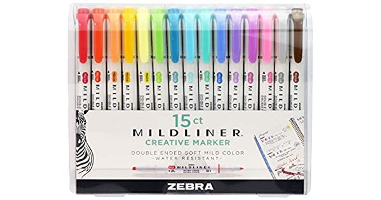 Fashion Zebra Mildliner Pack com 15 unidades