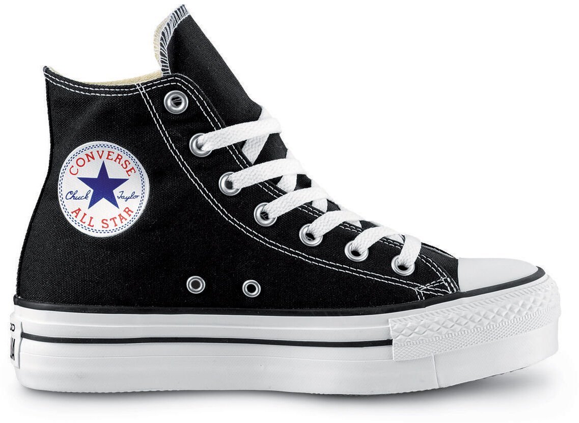 Moda Converse Chuck Taylor CTAS Lift Hi, Zapatillas para Mujer, Negro