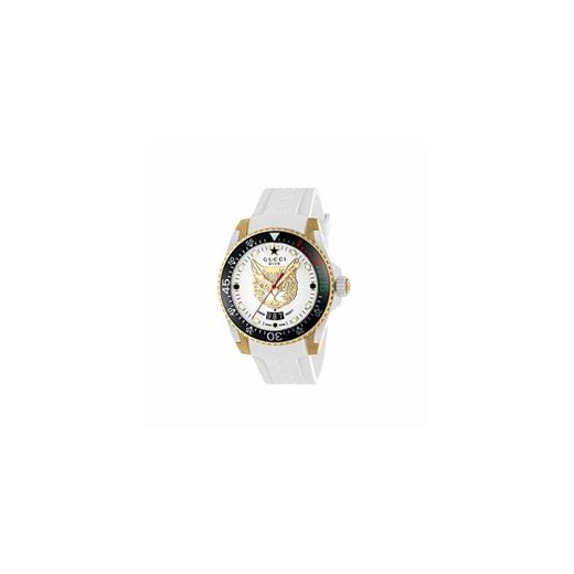 Gucci Reloj de Buceo cauuciu Carcasa Blanca con pvd con Oro Amarillo