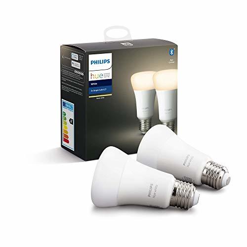 Home Philips Hue White Pack de 2 bombillas LED inteligentes E27, luz blanca