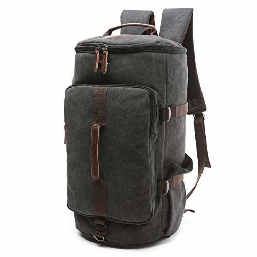 AHJSN Vintage Canvas Men Weekend Travel Backpack Messenger Shoulder Bags Convertible Travel
