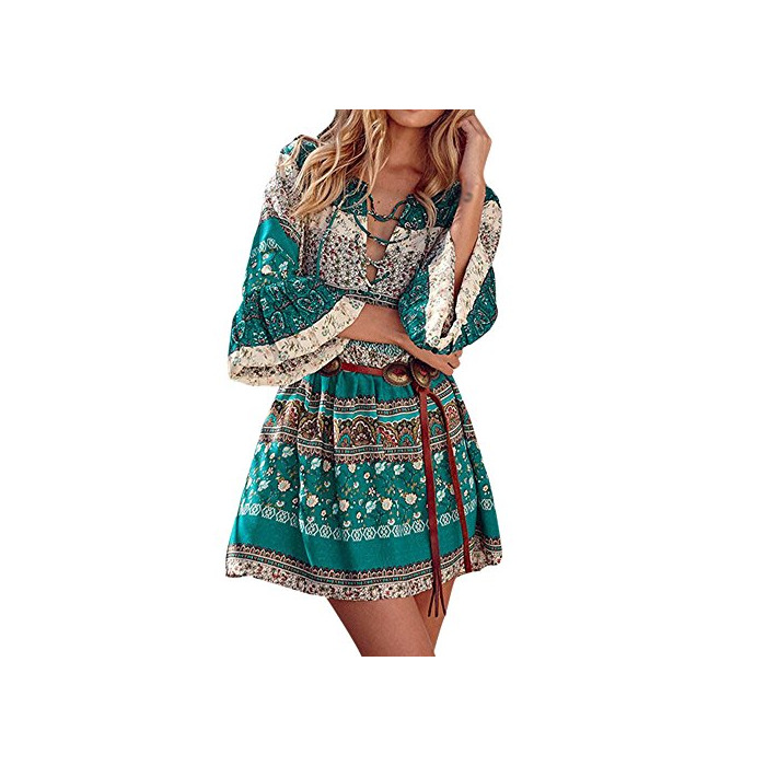 Moda Tosonse Boho Vestidos Florales para Mujer Vestido De Oscilación De Fiesta De