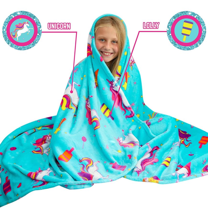 Regalos para Niñas - Manta Polar de Unicornio para Niña - Manta