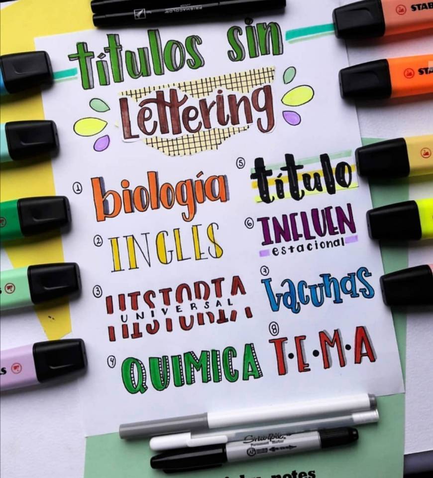 Moda Lettering ideas 🖌️❤️🧡💛💚💙