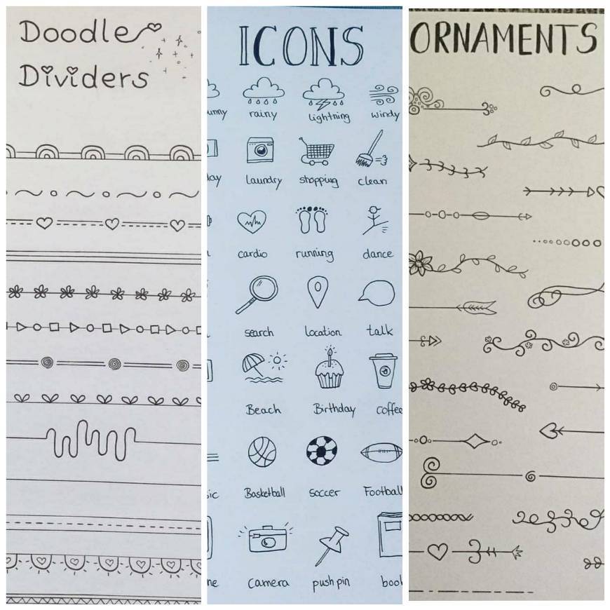 Fashion Icons, doodle dividers, ornaments and others 📚✏️