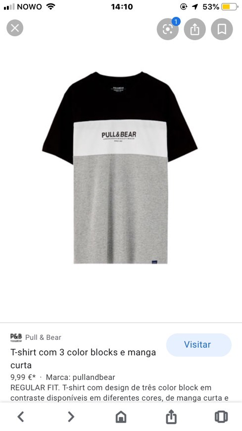 T-shirt com 3 color blocks e manga 