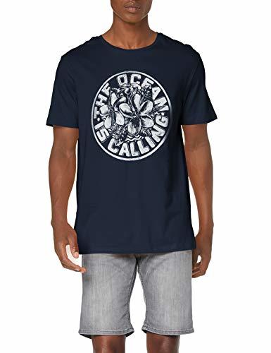 Moda JACK & JONES Jorsunbaked tee SS Crew Neck TG Camiseta, Azul