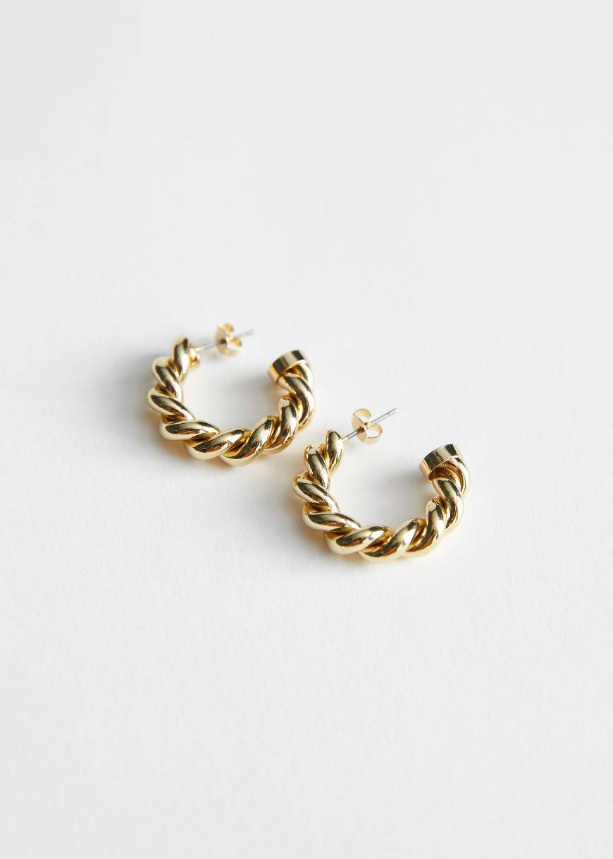 Product Twisted Sphere Hoop Earrings