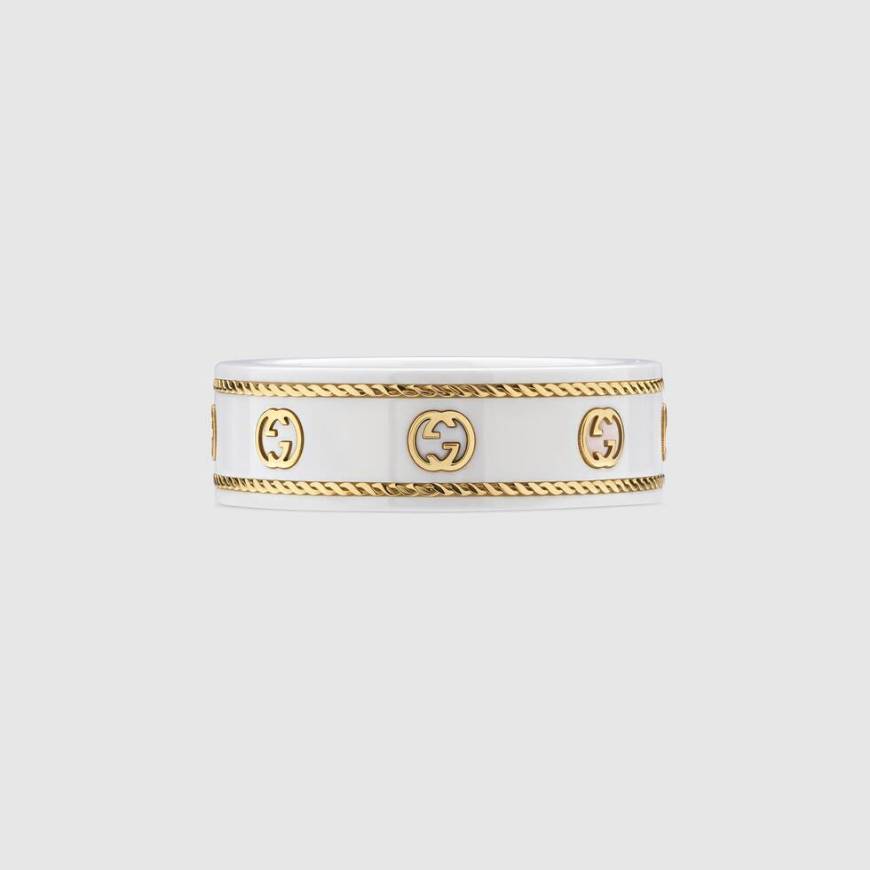 Producto Icon ring with yellow gold Interlocking G