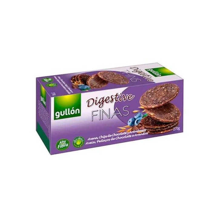 Product Bolacha Digestiva Thins Gullón mirtilo e chocolate vegan