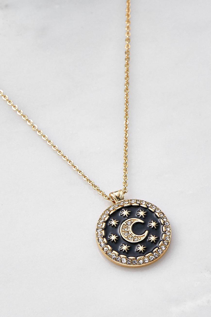 Productos Moon Enamel Pendant Necklace colar acessórios moda 

