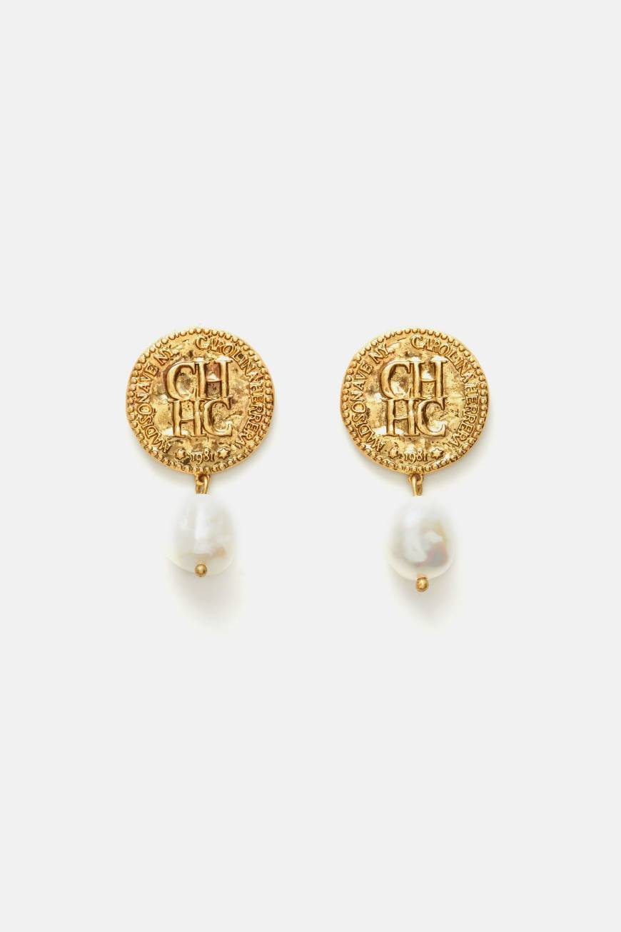 Product Carolina Herrera COINS EARRINGS brincos moda acessórios 

