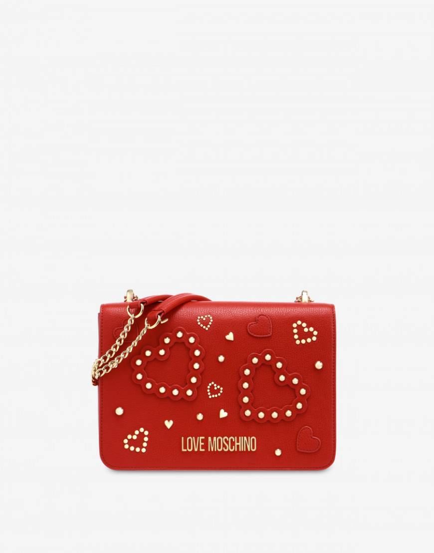 Product MOSCHINO SHOULDER BAG WITH HEARTS AND STUDS MALAS MODA 

