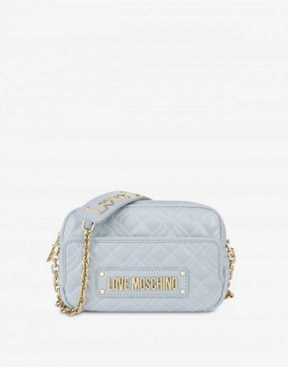 MOSCHINO QUILTED SHOULDER BAG WITH LOGO MODA MALAS 

