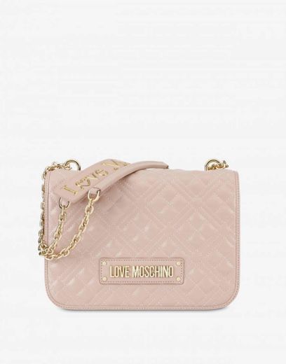 MOSCHINO QUILTED SHOULDER BAG WITH LOGO MODA MALAS 