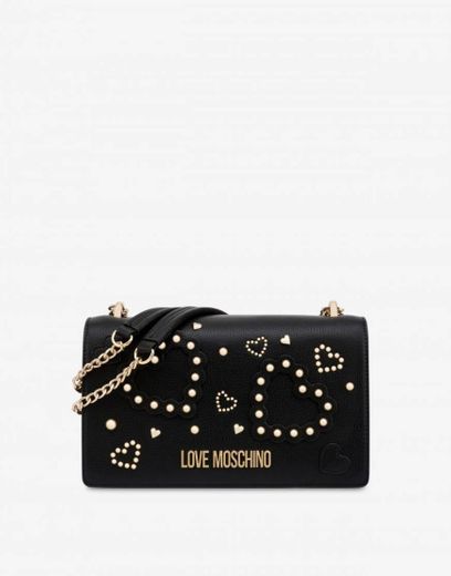 MOSCHINO SHOULDER BAG WITH HEARTS AND STUDS MALAS MODA 

