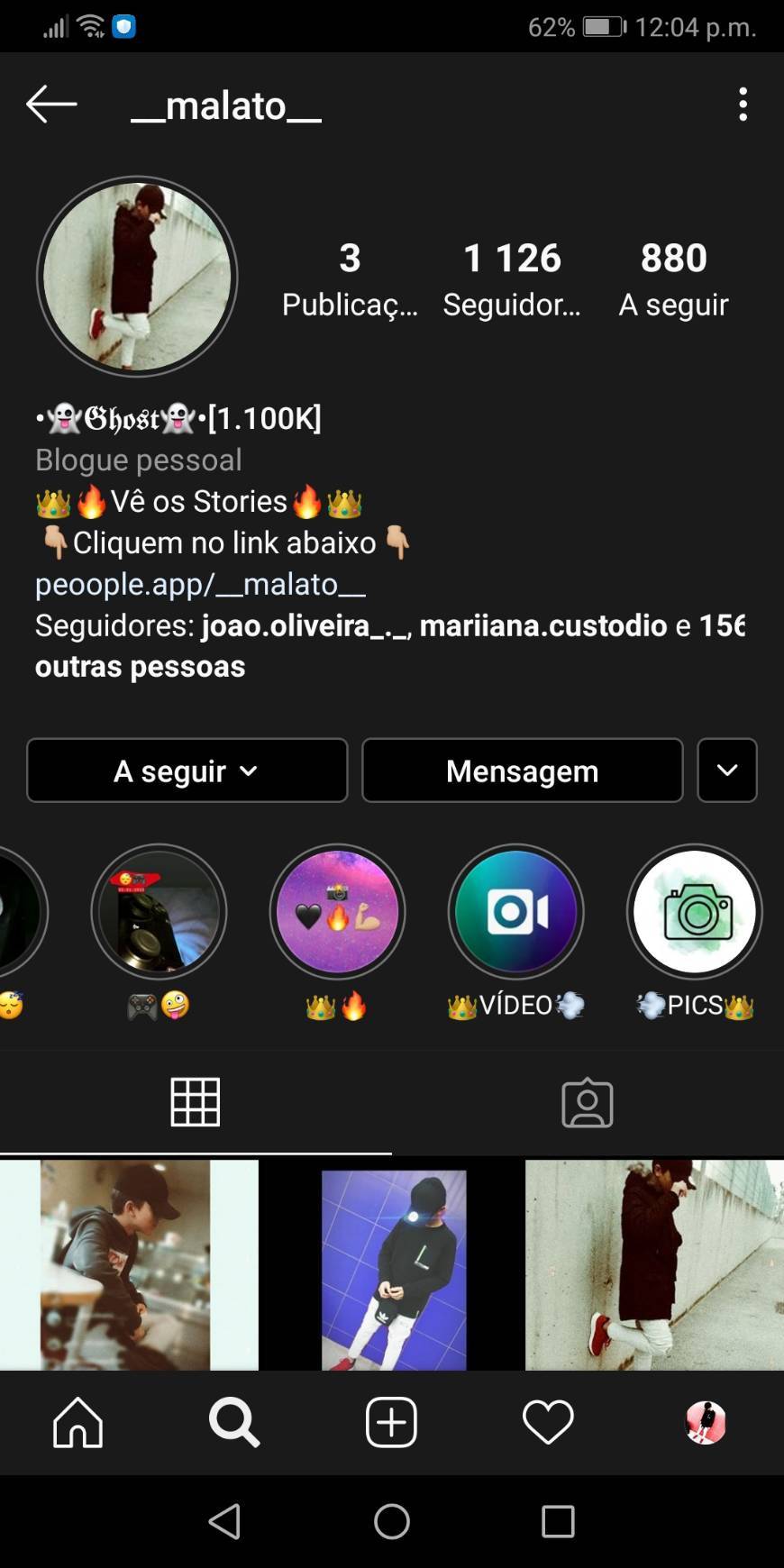 Moda Meu perfil no Instagram 