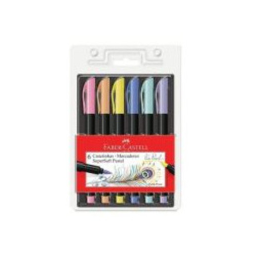 
Caneta Hidrográfica Supersoft Brush Pastel 6 Cores Faber Ca