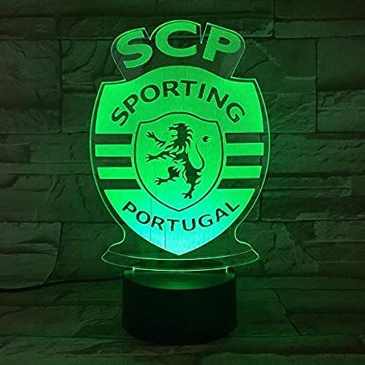3D Ilusión Lámpara Luz De Noche Led Sporting Clube De Portugal Fútbol