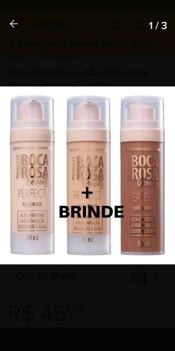 Fashion Base boca rosa + brinde 