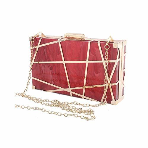 Product MIC-moonjack Bolsa Cuadrada De Metal Hueco AcríLico Clutch Mujer Fiesta Cartera De