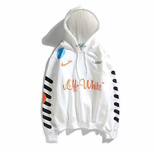 QYS Sudadera con Capucha Off OW Logo Cotton Pullover para Hombres/Mujeres