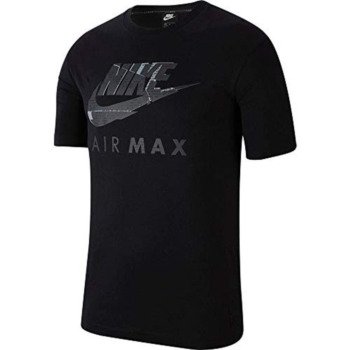 Place Nike Air MAX - Camiseta de Manga Corta para Hombre Negro Negro