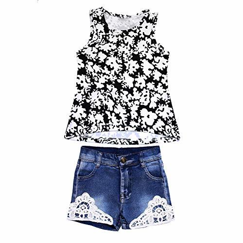 Moda Blaward niños 's Set sin Mangas Camiseta Shorts de Dos Piezas niñas