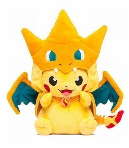 Producto Peluche de Pokemon Pikachu Sonriendo con Traje de Charizard Pokemon - Peluche