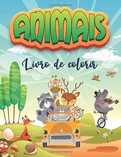 Animais Livro de colorir: 70 desenhos de animais fofos dirigindo veículos
