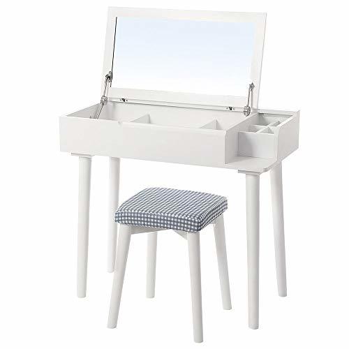 Product YuYzHanG Tocador Flip Mirror Makeup Dressing Table Desk con cajón otomano se