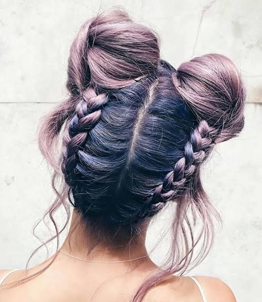 Fashion Cabelo colorido com penteado 🧜🏻‍♀️