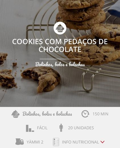 Cookies com pedaços de chocolate - Yammi