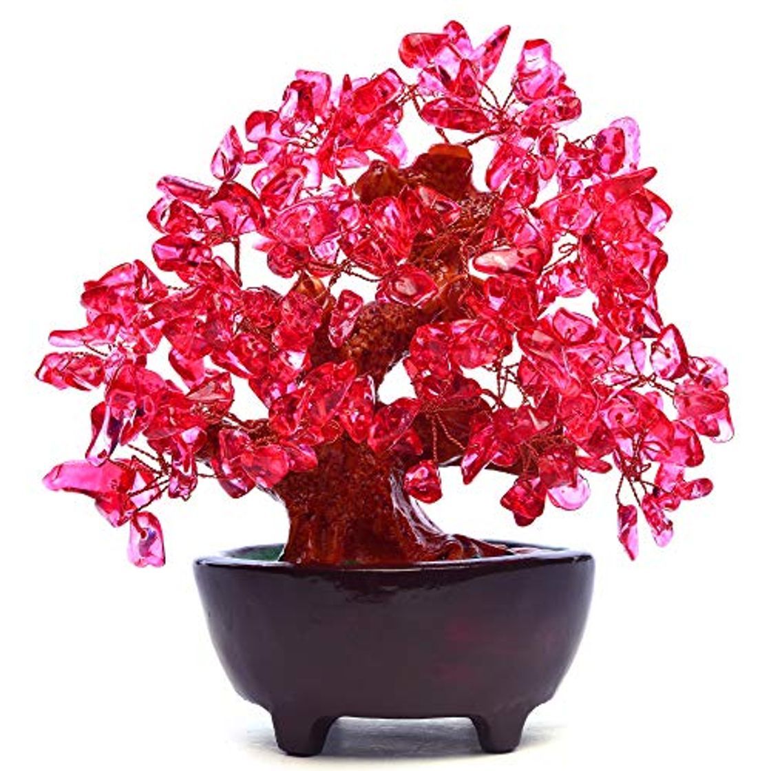 Social HapiLeap Árbol de Dinero, Gemas Feng Shui Adornos de árbol de Cristal