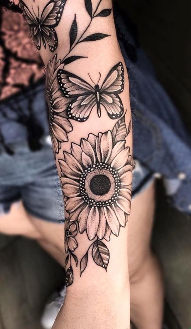 Moda Tattoo de girassol 🌻❤️