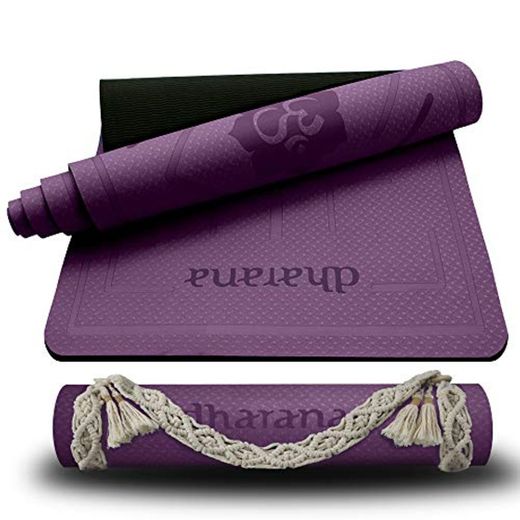Dharana Esterilla Yoga Mat Antideslizante Profesional- Colchoneta Gruesa para Deportes - Gimnasia