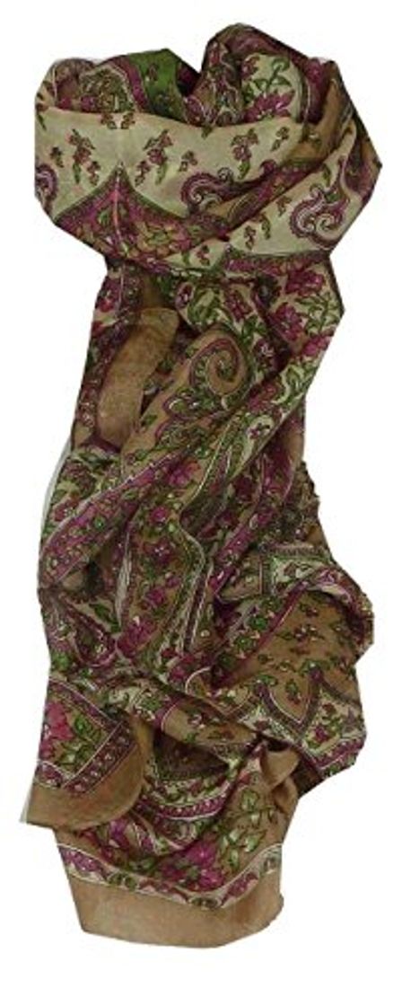 Fashion Pashmina & Silk Bufanda Tradicional de Seda Largo Chamelia Caramel