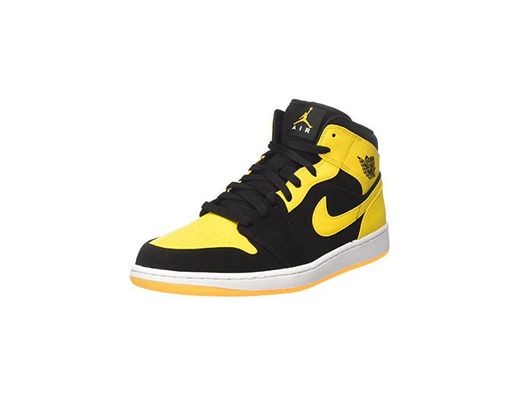 Nike Air Jordan 1 Mid, Zapatos de Baloncesto para Hombre, Negro