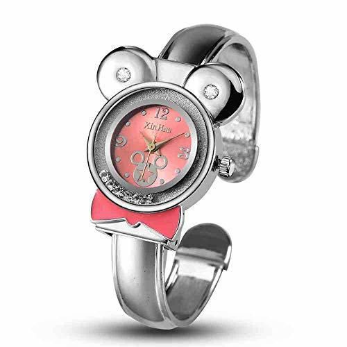 SWJM Relogios Feminino Mujer Relojes Brazalete de Acero Inoxidable Brazalete Ratón Lindo