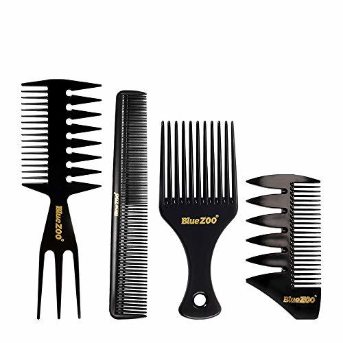 Lugares Anself 4PCS Juego de peine para hombres Estilo de cabello Peine grande