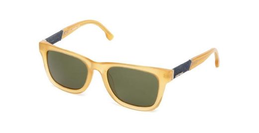 Diesel Denim Hinge Wayfarer Sunglasses Translucent Yellow 52 Green