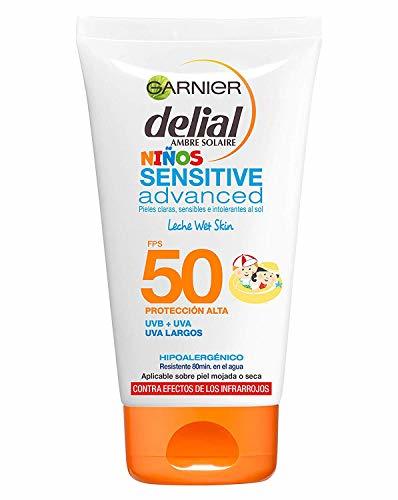 Producto Garnier Delial Niños Sensitive Advanced Leche Protector Solar Wet Skin para Pieles