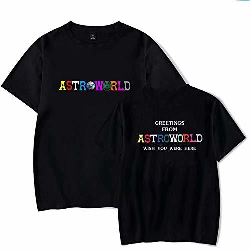 Moda ASTROWORLD Travis Scott Album Merch Camiseta Hombre Casual Manga Corta Moda Verano