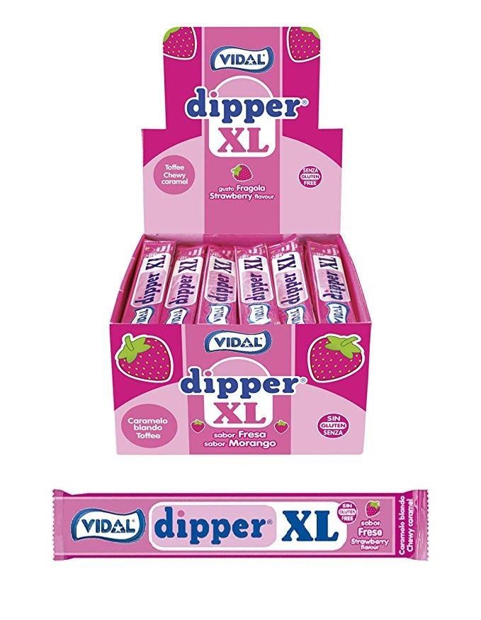 Lugares Vidal Dipper Xl Fresa Caramelo Masticable Sin Gluten