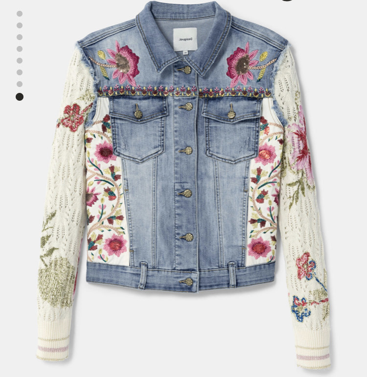 Moda Casaco patchwork floral ganga e croché | Desigual.com