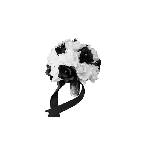 ramo de novia negro con rosas