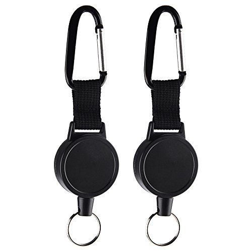 Kuuqa 2 Pack Heavy-duty Retractable Keychains Retractable ID Badges Holder con 65cm