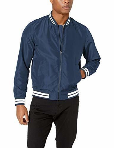 Social Amazon Essentials - Cazadora ligera para hombre, Azul marino/ Blanco, US XS