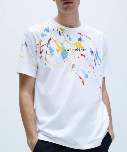 T-shirt com estampado Dripping